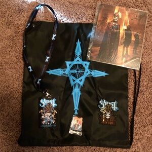 Ghost VIP bundle Black and Blue Drawstring Bag with Lanyard and Artwork